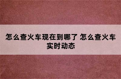 怎么查火车现在到哪了 怎么查火车实时动态